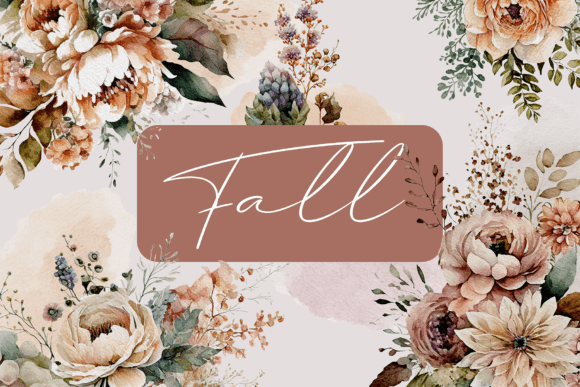 Download Watercolor Boho Fall Floral Clipart - Premium Bundle