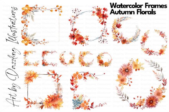 Download Watercolor Autumn Floral Frames Wreaths - Premium Resources