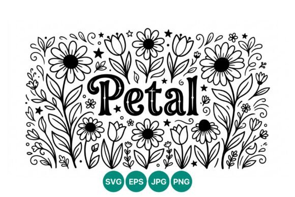 Download Petal Floral Vector Art Black and White - Floral vector art Collection