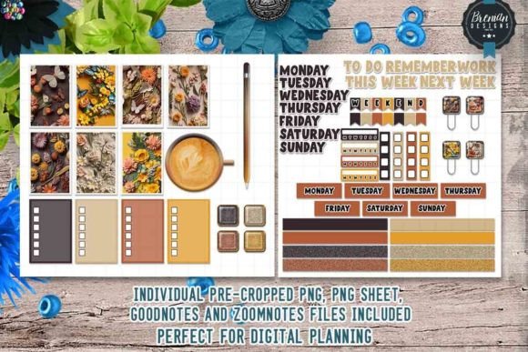 Download Fall Floral Digital Stickers - Premium Resources