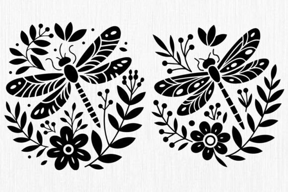 Download Dragonfly Floral Vector Art-Spring Botan - Floral vector art Collection