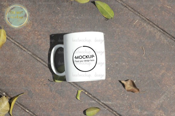 Download White Mug on Wood Floor Mockup - Floor mockup Collection